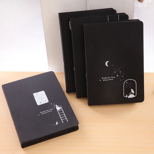 2019 New Star Commemorative Book Notepad Blank Black Cardboard Inner Page Diary Book Diy Black Notebook