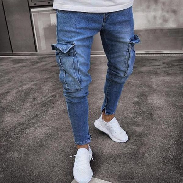 stretch denim distressed ripped freyed slim men's jeans casual fit jeans men trousers pant skinny men vaqueros hombre, Blue
stretch denim distressed ripped freyed slim men's jeans casual fit jeans men trousers pant skinny men vaqueros hombre, Blue