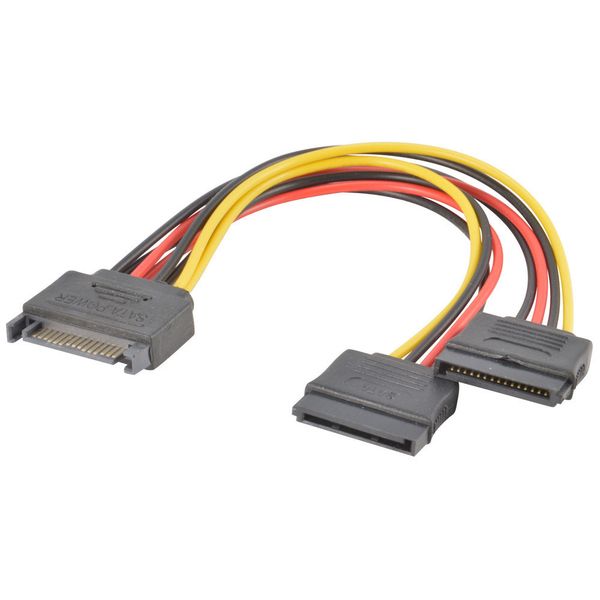 15-pin y-splitter cable adapter male to female for hdd hard drive split a single sata power connector into two
15-pin y-splitter cable adapter male to female for hdd hard drive split a single sata power connector into two