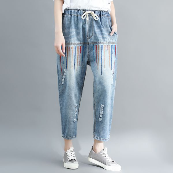 women's jeans 2021 high waist mujer women boyfriend for woman mom vintage embroidery harem denim pants plus size jean femme, Blue
women's jeans 2021 high waist mujer women boyfriend for woman mom vintage embroidery harem denim pants plus size jean femme, Blue