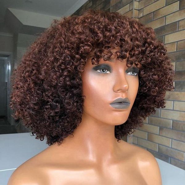 180 density auburn curly human hair lace front wigs with bangs full hair kinky curly full lace human wigs for black women, Black;brown
180 density auburn curly human hair lace front wigs with bangs full hair kinky curly full lace human wigs for black women, Black;brown