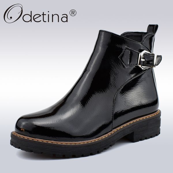 odetina new fashion women buckle strap ankle boots side zip round toe platform booties chunky low heel casual shoes big size 43, Black
odetina new fashion women buckle strap ankle boots side zip round toe platform booties chunky low heel casual shoes big size 43, Black