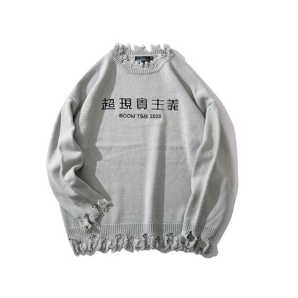 mens pullover sweaters surrealism print streetwear casual loose broken neckline hem sweaters 2020 fashion spring male ht100, White;black
mens pullover sweaters surrealism print streetwear casual loose broken neckline hem sweaters 2020 fashion spring male ht100, White;black