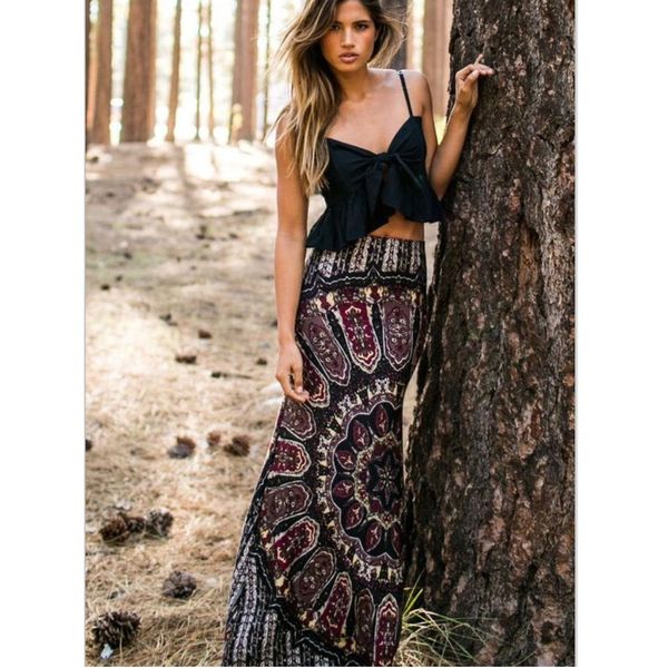 women skirts 2019 bohemian elegant high waist maxi summer skirts long casual retro boho tribal floral gypsy beach long skirt, Black
women skirts 2019 bohemian elegant high waist maxi summer skirts long casual retro boho tribal floral gypsy beach long skirt, Black