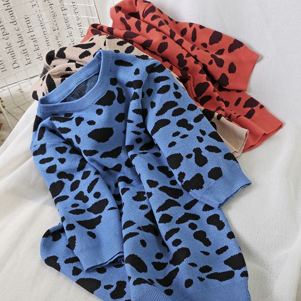 2019 autumn women o-neck leopard knitting sweater lady puff sleeve basic knitted pullovers, White;black
2019 autumn women o-neck leopard knitting sweater lady puff sleeve basic knitted pullovers, White;black