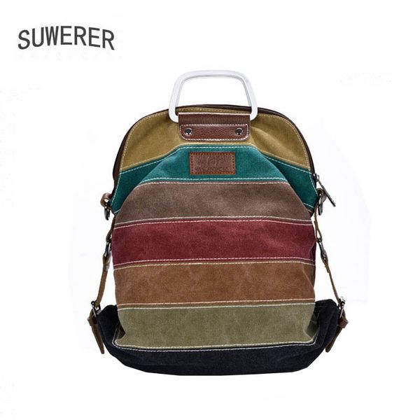suwerer new canvas handbag, stitching fashion shoulder messenger shoulder multi-function backpack
suwerer new canvas handbag, stitching fashion shoulder messenger shoulder multi-function backpack