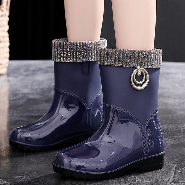 Punk Style Mid-Calf Rain Boots Women Rubber Winter Warm Snow Boots Women's Non-Slip Rain Boots Outdoor Water Shoes Zapatos De
Punk Style Mid-Calf Rain Boots Women Rubber Winter Warm Snow Boots Women's Non-Slip Rain Boots Outdoor Water Shoes Zapatos De