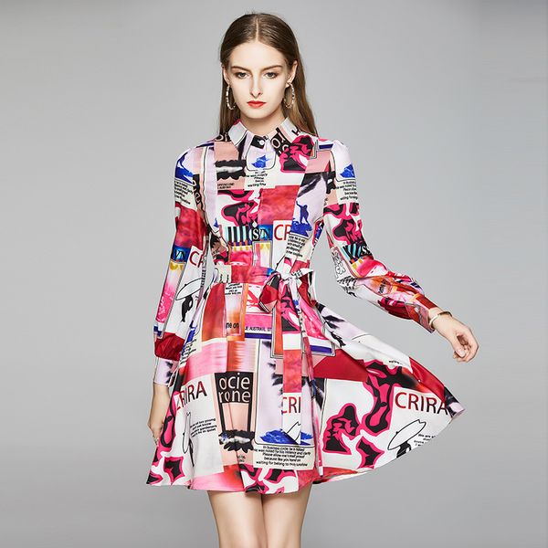 casual dresses runway designer letter abstract printing short dress 2021 women's long sleeve single-breasted slim mini with belt k8507, Black;gray
casual dresses runway designer letter abstract printing short dress 2021 women's long sleeve single-breasted slim mini with belt k8507, Black;gray