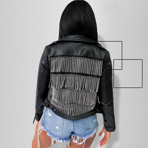 pu tassel designer jackets women sashes cool street style short zipper lapel neck long sleeved jackets fashion womens coats, Black;brown
pu tassel designer jackets women sashes cool street style short zipper lapel neck long sleeved jackets fashion womens coats, Black;brown