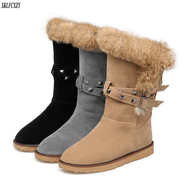 sklfcxzy autumn winter women's boots plush snow boots rivets warm shoes hair snow size 34-42, Black
sklfcxzy autumn winter women's boots plush snow boots rivets warm shoes hair snow size 34-42, Black