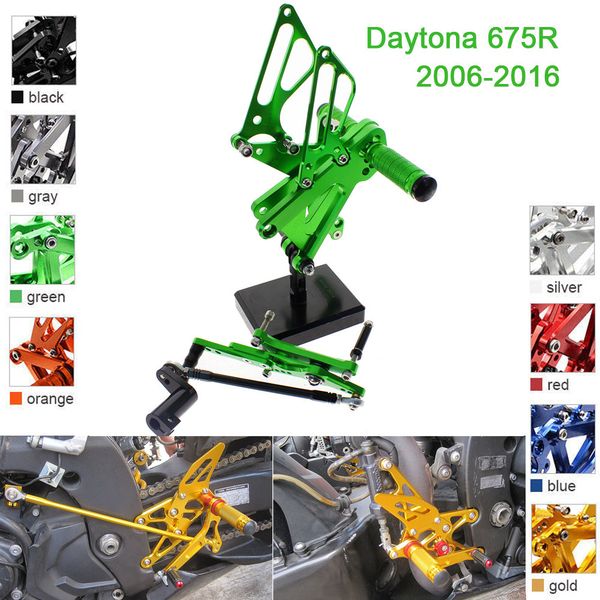 cnc aluminum adjustable rearsets foot pegs for daytona 675r 2006 2007 2008 2009 2010 2011 2012 2013 2014 2015 2016
cnc aluminum adjustable rearsets foot pegs for daytona 675r 2006 2007 2008 2009 2010 2011 2012 2013 2014 2015 2016