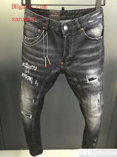 d8748 men s distressed ripped skinny jeans fashion designer motorcycle biker causal d2 tide mens denim pants hip hop men long coolguy jeans, Blue
d8748 men s distressed ripped skinny jeans fashion designer motorcycle biker causal d2 tide mens denim pants hip hop men long coolguy jeans, Blue