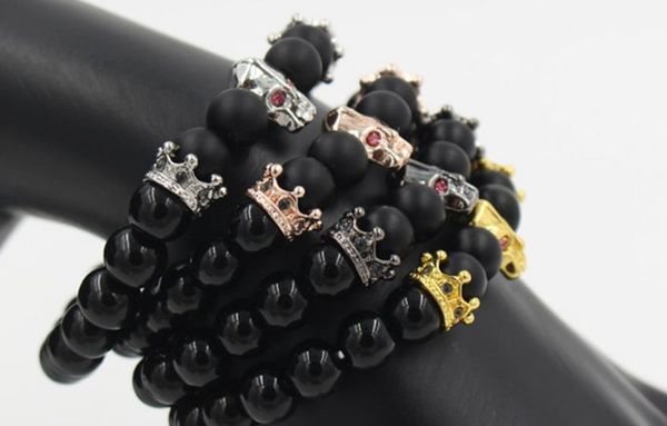 8mm ths321 gold silver micro pave cz zircon cubic zirconia bracelet adjusted nature stone bead crown frosted agate onyx bangles, Black
8mm ths321 gold silver micro pave cz zircon cubic zirconia bracelet adjusted nature stone bead crown frosted agate onyx bangles, Black