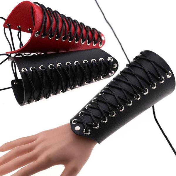 durable arm protective tools strings wristband bracer leather outdoor cuff hand armband archery arm guard traditional sports, Black;red
durable arm protective tools strings wristband bracer leather outdoor cuff hand armband archery arm guard traditional sports, Black;red
