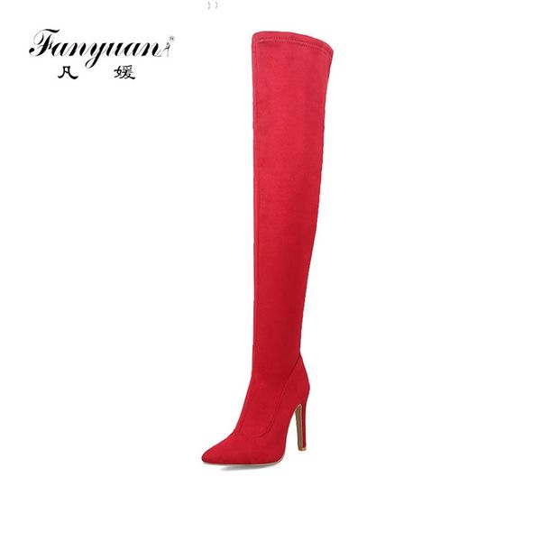 fanyuan brand design plus size 31-43 pointed toe women shoes thin high heels over the knee boots party shoes, Black
fanyuan brand design plus size 31-43 pointed toe women shoes thin high heels over the knee boots party shoes, Black