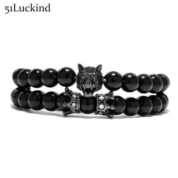 fashion animal wolf bracelet sets punk black natural stone crown couple braclet for mens hand jewelry pulseira homme
fashion animal wolf bracelet sets punk black natural stone crown couple braclet for mens hand jewelry pulseira homme
