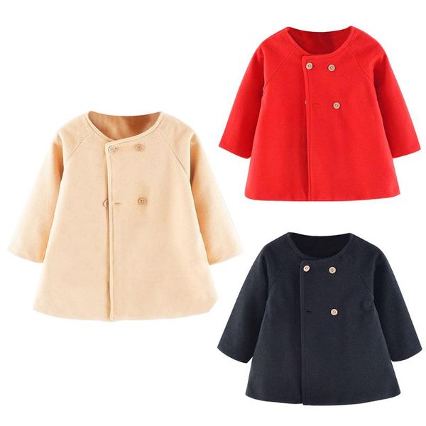 solid woolen coat baby girls long sleeve round collar buttons jackets spring autumn infant fashion daily street outerwear, Blue;gray
solid woolen coat baby girls long sleeve round collar buttons jackets spring autumn infant fashion daily street outerwear, Blue;gray
