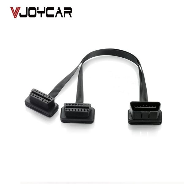 

obd extension cable obd2 connector 1 to 2 16 pin male to dual female y split elbow elm327 diagnostic-tool new car accessories