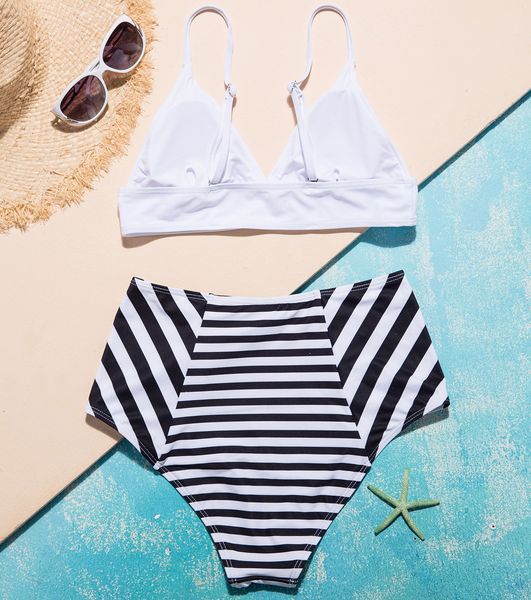 2019 new bikini female foreign trade in europe and the united states high-waist striped bathing suit wholesale swimwear swimwear, White;black
2019 new bikini female foreign trade in europe and the united states high-waist striped bathing suit wholesale swimwear swimwear, White;black