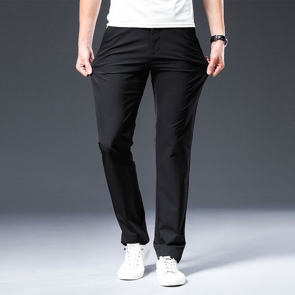 men's pants browon 2021 arrival pant spring summer breathable solid color mid straight loose men trousers plus size 42, Black
men's pants browon 2021 arrival pant spring summer breathable solid color mid straight loose men trousers plus size 42, Black