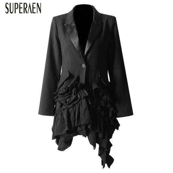 superaen fashion irregular ruffled long-sleeved women suit jacket solid color cotton wild casual ladies jacket spring new 2019, Black;brown
superaen fashion irregular ruffled long-sleeved women suit jacket solid color cotton wild casual ladies jacket spring new 2019, Black;brown