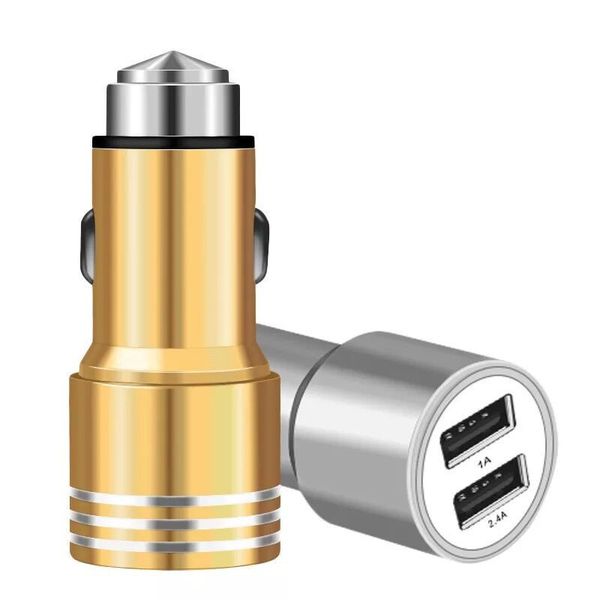 Safety Hammer Fashion Metal Car Charger Dual USB 2.8A Car Plug 2 Ports Car Charger for IPhone Samsung Universal Mobile Phone 5 Colors
Safety Hammer Fashion Metal Car Charger Dual USB 2.8A Car Plug 2 Ports Car Charger for IPhone Samsung Universal Mobile Phone 5 Colors