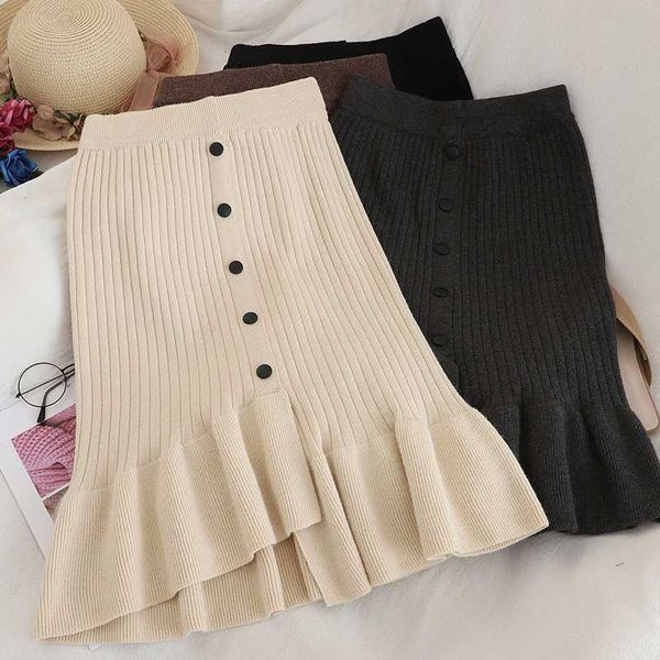 2020 summer new single breast knitted women skirts high waist ruffles solid knee-length lady elegant skirts quality, Black
2020 summer new single breast knitted women skirts high waist ruffles solid knee-length lady elegant skirts quality, Black