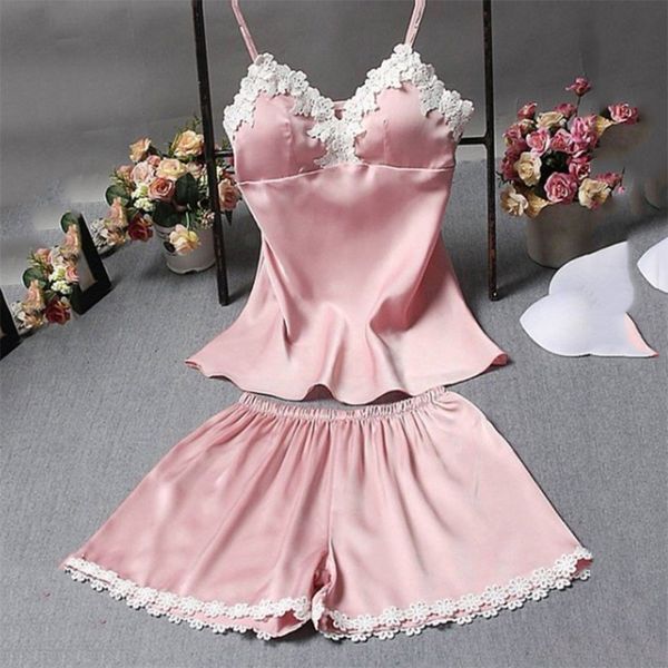 cotton two piece set women sleepwear silk pajamas chest pad nightwear women summer lace homewear lingerie sale, Black;red
cotton two piece set women sleepwear silk pajamas chest pad nightwear women summer lace homewear lingerie sale, Black;red