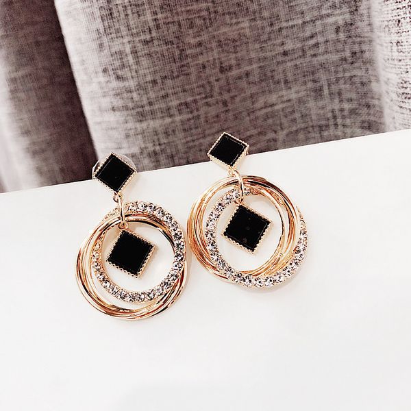 fyuan fashion multilayer circles geometric drop earrings black round rhombus gold color rhinestone earring lady party jewelry, Silver
fyuan fashion multilayer circles geometric drop earrings black round rhombus gold color rhinestone earring lady party jewelry, Silver
