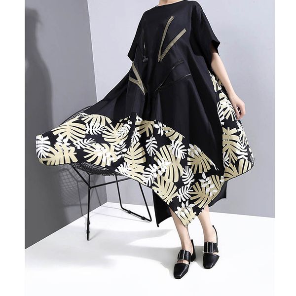 plus size women summer printed black dress 2020 korean ladies irregular vintage casual zipper dresses vestidos dress 4xl 5xl 6xl, Black;gray
plus size women summer printed black dress 2020 korean ladies irregular vintage casual zipper dresses vestidos dress 4xl 5xl 6xl, Black;gray
