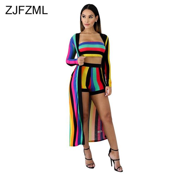 rainbow striped 3 piece sweatsuit women clothes strapless crop skinny short+long cloak summer beach boho three pcs tracksuit, White
rainbow striped 3 piece sweatsuit women clothes strapless crop skinny short+long cloak summer beach boho three pcs tracksuit, White