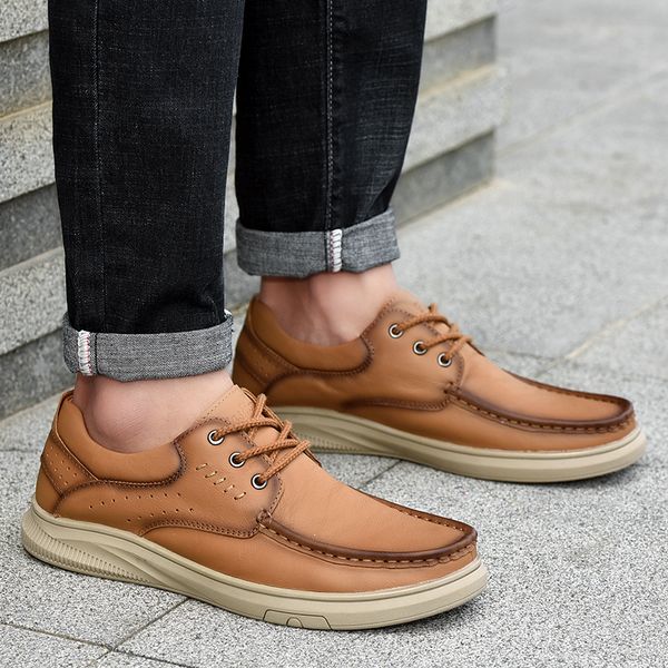 genuine leather casual shoes outdoor breathable men shoes fahsion flats lace up zapatos youthful men sneakers footwear, Black
genuine leather casual shoes outdoor breathable men shoes fahsion flats lace up zapatos youthful men sneakers footwear, Black
