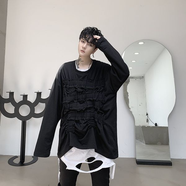 men fold design loose casual irregular long sleeve t-shirt male japan streetwear hip hop gothic tees shirts lovers tshirt, White;black
men fold design loose casual irregular long sleeve t-shirt male japan streetwear hip hop gothic tees shirts lovers tshirt, White;black