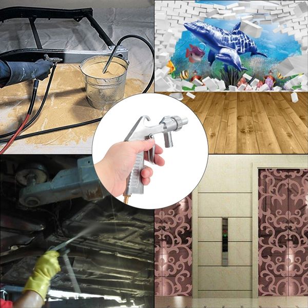 portable sandblasting gun tube rust remove tool with air siphon feed nozzle