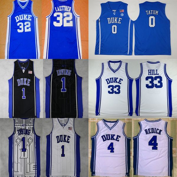 Mens Duke Blue Devils College 0 Jayson Tatum 4 Redick 1 Kyrie Irving 33 Grant Hill 3 Grayson Allen 32 Christian Laettner Basketball Jerseys