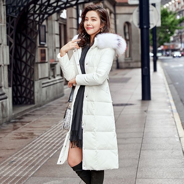 tcyeek winter coat female fashion down jacket woman hooded korean duck down long jackets + large fur ladies coats hiver lw905, Black
tcyeek winter coat female fashion down jacket woman hooded korean duck down long jackets + large fur ladies coats hiver lw905, Black