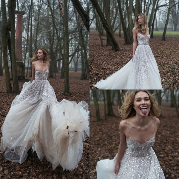 inbal dror 2019 vintage wedding dresses beaded spaghetti neck lace appliqued sequined bridal gowns beach bohemia a line wedding dress, White
inbal dror 2019 vintage wedding dresses beaded spaghetti neck lace appliqued sequined bridal gowns beach bohemia a line wedding dress, White