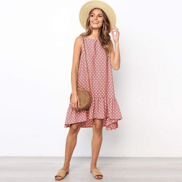 women dress women designer clothes draped 2019 new summer sleeveless casual a line loose dresses dot printed beach mini sundress, Black;gray
women dress women designer clothes draped 2019 new summer sleeveless casual a line loose dresses dot printed beach mini sundress, Black;gray