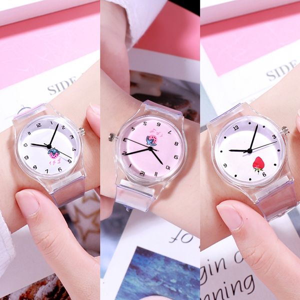 pink girl character wrist literature and art student small gift transparent jelly watch children's wrist watch, Blue
pink girl character wrist literature and art student small gift transparent jelly watch children's wrist watch, Blue