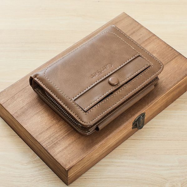 men wallets new style vintage trifold wallet zip coin pocket hasp fashion quality purse pu leather wallet for men, Red;black
men wallets new style vintage trifold wallet zip coin pocket hasp fashion quality purse pu leather wallet for men, Red;black