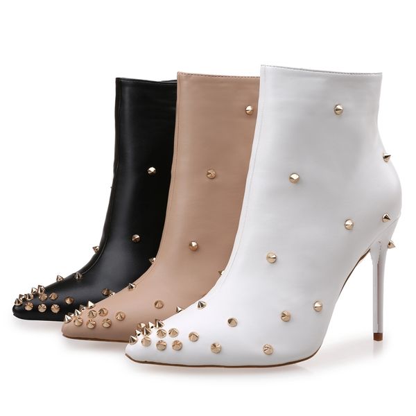 luxury short boots high heels with rivets platform women pumps designer high heels shoes ladies wedding shoes
luxury short boots high heels with rivets platform women pumps designer high heels shoes ladies wedding shoes
