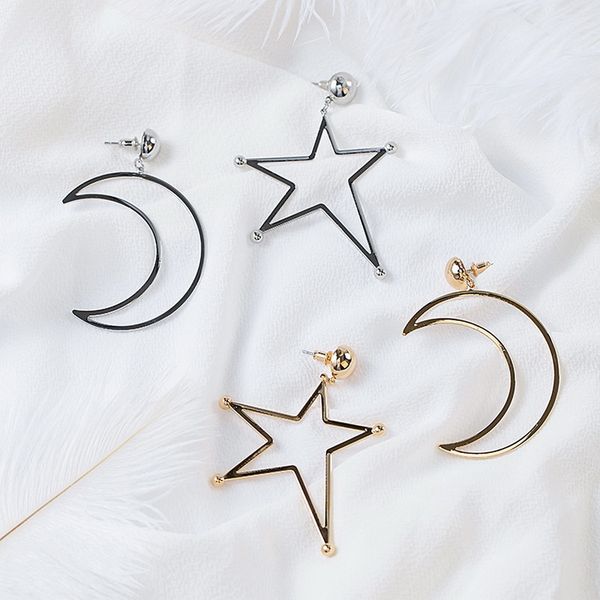 korean fashion asymmetric big hollow star & moon charm earrings for women simple metal dangle pierced ear jewelry brincos girl's gift, Golden
korean fashion asymmetric big hollow star & moon charm earrings for women simple metal dangle pierced ear jewelry brincos girl's gift, Golden
