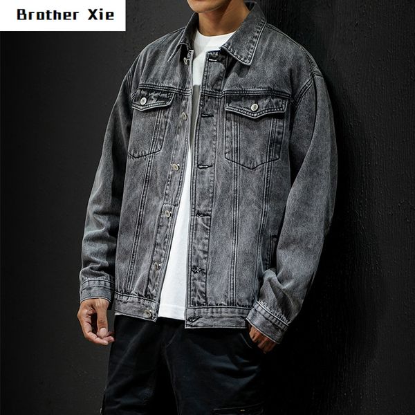 retro denim jacket men's fashion washed solid color casual denim jacket man streetwear wild hip hop loose bomber m-5xl, Black;brown
retro denim jacket men's fashion washed solid color casual denim jacket man streetwear wild hip hop loose bomber m-5xl, Black;brown
