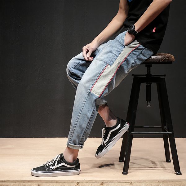 2019 spring new quality jeans men full length splice design men jeans brand casual denim pants trousers hombre, Blue
2019 spring new quality jeans men full length splice design men jeans brand casual denim pants trousers hombre, Blue