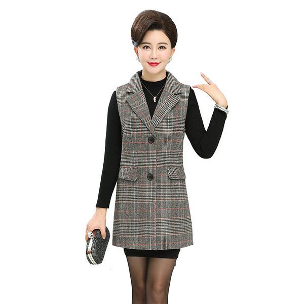middle age clothing women vest coat large size single-breasted lattice vest fashion ladies coats 2019 spring new clothing, Black;brown
middle age clothing women vest coat large size single-breasted lattice vest fashion ladies coats 2019 spring new clothing, Black;brown