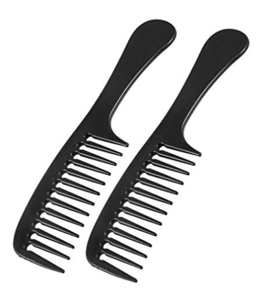2 hairdressing pcs diy wide plastic teeth curly hair care handgrip comb 9, Silver
2 hairdressing pcs diy wide plastic teeth curly hair care handgrip comb 9, Silver
