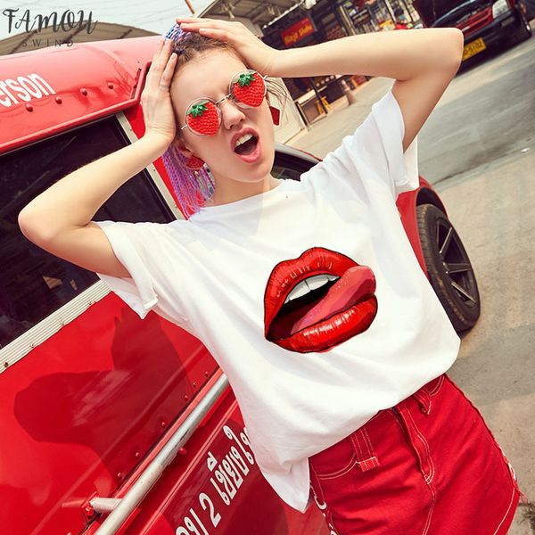 2020 new summer t shirt women lips printed tshirt harajuku thin section white women female short sleeve t shirt clothing
2020 new summer t shirt women lips printed tshirt harajuku thin section white women female short sleeve t shirt clothing