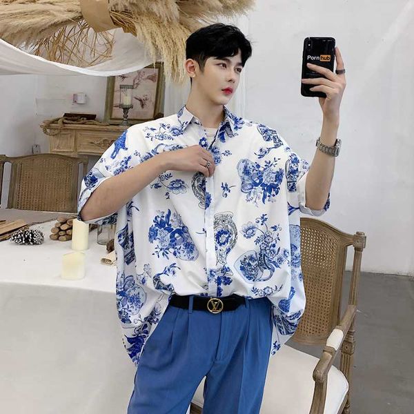 men's casual shirts men summer oversize short sleeve loose floral print shirt male streetwear hip hop party dress cardigan coat, White;black
men's casual shirts men summer oversize short sleeve loose floral print shirt male streetwear hip hop party dress cardigan coat, White;black