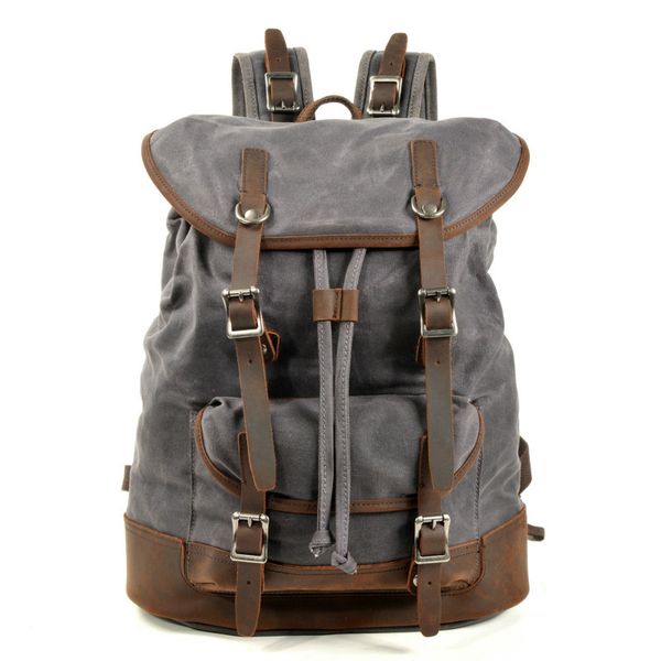 outdoor travel backpack canvas stitching leather backpack sports climbing bag student computer bag
outdoor travel backpack canvas stitching leather backpack sports climbing bag student computer bag