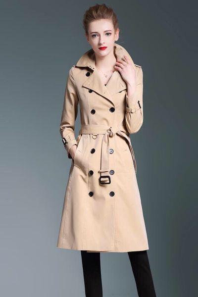 women's long trench coats slim double-breasted trench coat waterproof solid color coat british style classic women's windbreaker a, Tan;black
women's long trench coats slim double-breasted trench coat waterproof solid color coat british style classic women's windbreaker a, Tan;black